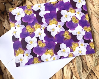 Violette Blumenkunst-Karte: 10x14 cm Blumen-Grußkarte