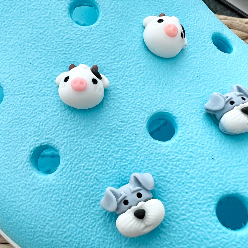 Tiny Dog and Tiny Cow Croc Charms Etsy