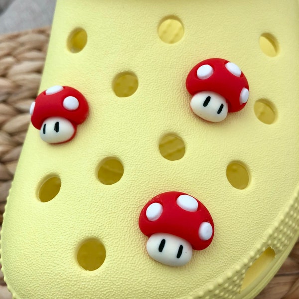 Super Mario Mushroom Croc Charm