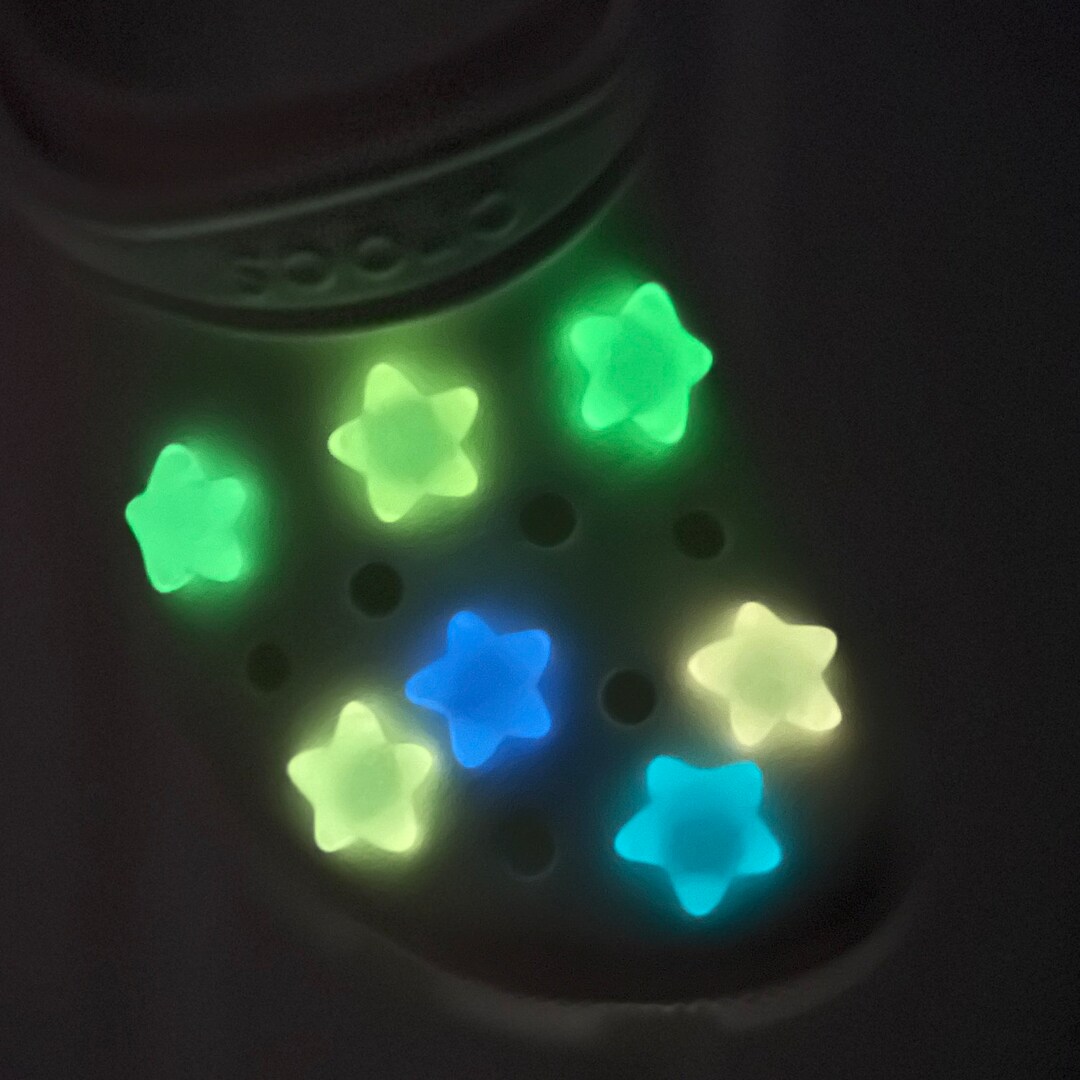 Glow in the Dark Stars Croc Charms Etsy