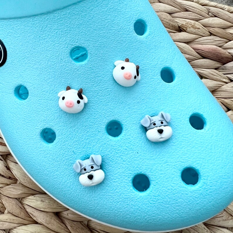Tiny Dog and Tiny Cow Croc Charms Etsy