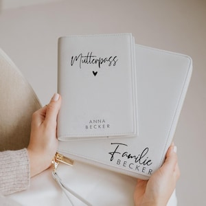 Set Mutterpasshülle SCHLICHTE ELEGANZ & Organizer FAMILIE | U-Heft Hülle | Familienplaner | Dokumentenmappe