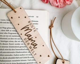 Bookmark best mom in the world made of birch wood | Birthday | Mother's Day | Personalized wooden gift | Mother's Day gift