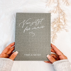 Premium Stammbuch Von jetzt für immer (personalisiert) klassisches Format  | Familienbuch Hochzeit | Heiratsurkunde | Geburtsurkunde
