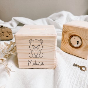 Spardose TIERBABYS (personalisiert) | Spardose für Kinder Holz | Geschenk Geburtstag | Sparschwein | Holzspardose | Babygeschenk | Geburt |