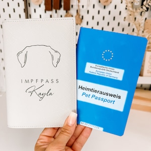 EU-Heimtierausweis & Impfpass Hülle ÖHRCHEN (personalisiert) | Schutzhülle | Hund | Katze | Geschenk für Hundebesitzer