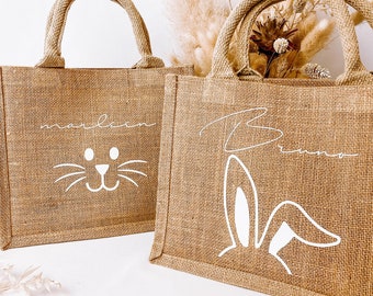 Jute Tasche OSTERN (personalisiert) | Osterkorb | Jutetasche für Kinder | Geschenk | Ostern | Mädchen | Junge | Osterdeko | Osterhase