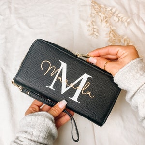 NobleDeer® Premium Geldbörse NAME + INITIAL (personalisiert) | Geldbeutel mit Name | Geschenk Mama | beste Freundin | Muttertag