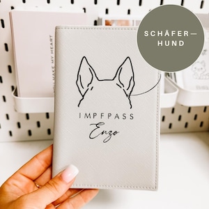 EU-Heimtierausweis & Impfpass Hülle SCHÄFERHUND ÖHRCHEN (personalisiert) | Schutzhülle | Hund | Katze | Geschenk für Hundebesitzer