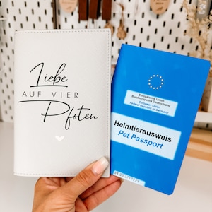 EU-Heimtierausweis & Impfpass Hülle Liebe auf vier Pfoten | Schutzhülle | Hund | Katze | Geschenkidee für Hundebesitzer