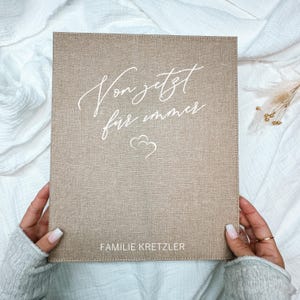 DinA4 NobleDeer® Premium Stammbuch Von jetzt für immer (personalisiert) | Familienbuch | Geschenk Hochzeit | Heiratsurkunde | Geburtsurkunde