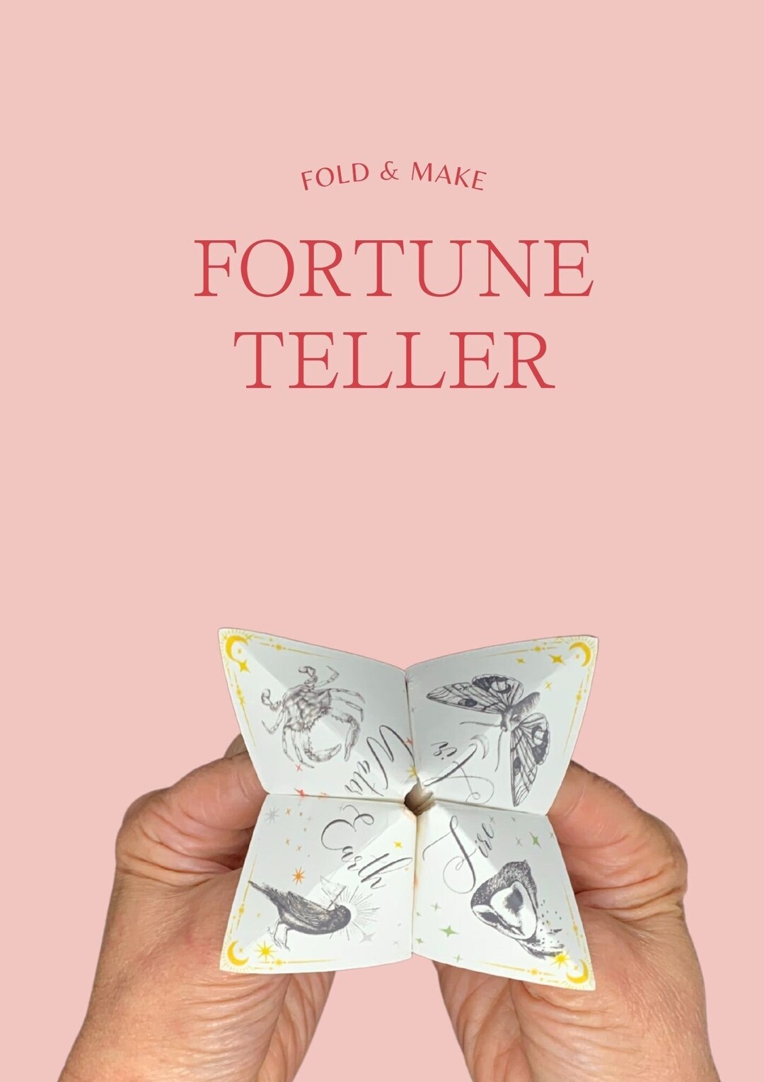 PRINTABLE Fortune Teller Cootie Catcher Chatterbox Origami Etsy UK