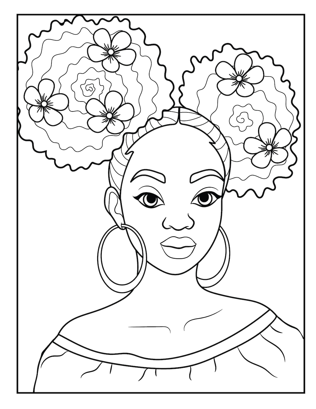 Loni African-american Pre-drawn Coloring Book DIGITAL Download JPG, PNG ...