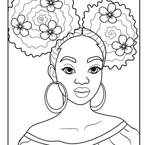 Loni African-American Pre-Drawn Coloring Book DIGITAL Download JPG, PNG File