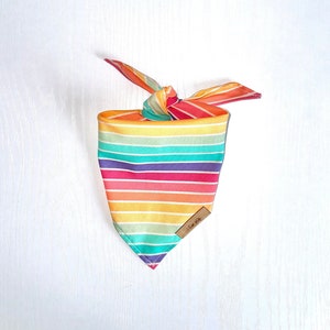 Dog Bandana, Handmade Bandana, Rainbow Stripes, Rainbow Bandana, Rainbow Dog Bandana, Retro Bandana, Custom Made Bandana, Striped Bandana