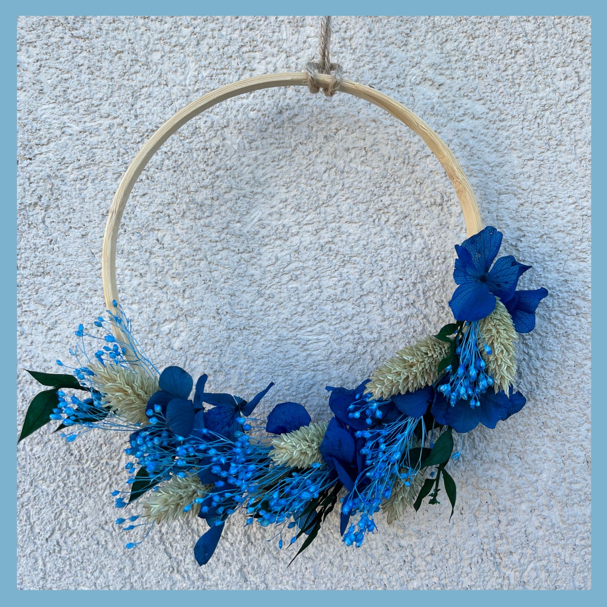 Couronne Décorative Murale en Fleurs Séchées