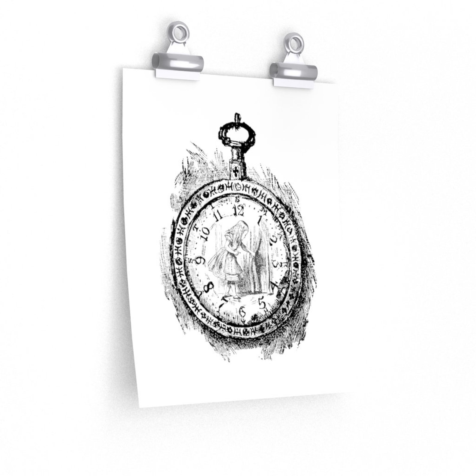 Alice in Wonderland Pocket Watch Matte Poster - Etsy