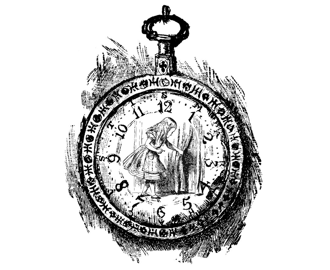 Alice in Wonderland Pocket Watch Matte Poster Etsy