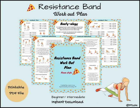 resistance band workout gym home plan strength training etsy