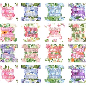 Bible Tabs Laminated Bible Tabs Floral Bible Tabs Bible Journaling Tabs Bible Accessory Bible Study Tabs Adhesive Tabs Christian Gift Women