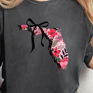 Floral Florida PNG Zustand PNG Zustand Kokette FL Tshirt Design Preppy Bogen PNG Sublimation Doodle Png Clipart Zustand Stolz mutig feminin