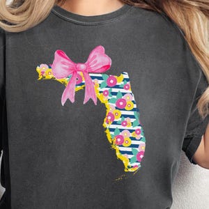 Floral Florida PNG Zustand PNG Kokette FL Tshirt Design Adrette Schleife Südliche Mädchen Sublimation Küsten Png Pastell Clipart Zustand Stolz Digital