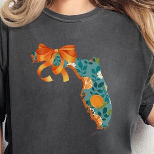 Orangenblüte Florida PNG Zustand PNG Zustand kokett FL Tshirt Design Preppy Bogen Südliche Mädchen Sublimation Küsten Png Zitrus Clipart Zustand Stolz