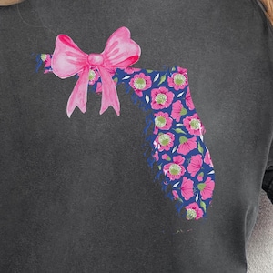 Florida PNG Zustand PNG Kokette FL Tshirt Design adrette Schleife Südliche Mädchen Sublimation Küsten Png Zitrus Clipart Zustand Stolz Aquarell Kunst