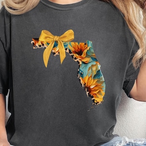 Sonnenblume Florida PNG Zustand PNG Zustand Kokette FL Tshirt Design adrette Schleife png Südliche Mädchen Sublimation Leopard Png Clipart Zustand Stolz