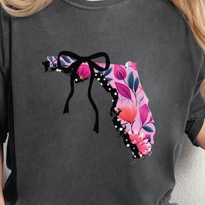 Floral Florida PNG Zustand PNG Zustand Kokette FL Tshirt Design Preppy Bogen PNG Sublimation Doodle Png Clipart Zustand Stolz mutig feminin