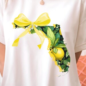 Zitrone Florida PNG Zustand PNG PNG Zustand Coquette FL Tshirt Design Preppy Bogen PNG PNG Zeichen des Südens Mädchen Sublimation Küsten Png Zitrus Clipart Zustand Stolz PNG