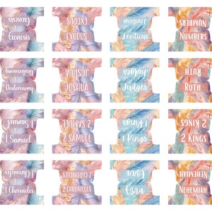 Bible Tabs Laminated Bible Tabs Pastel Bible Tabs Bible Journaling Tabs Bible Accessory Bible Study Tabs Christian Gift Women