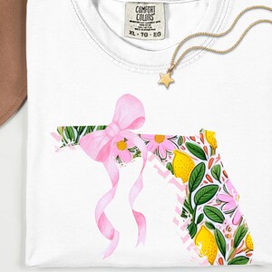 Florida Zitrone Png Zustand PNG Kokette FL Tshirt Design Preppy Bogen Png Südliches Mädchen Sublimation Küsten Png Clipart Zustand Stolz png Citrus