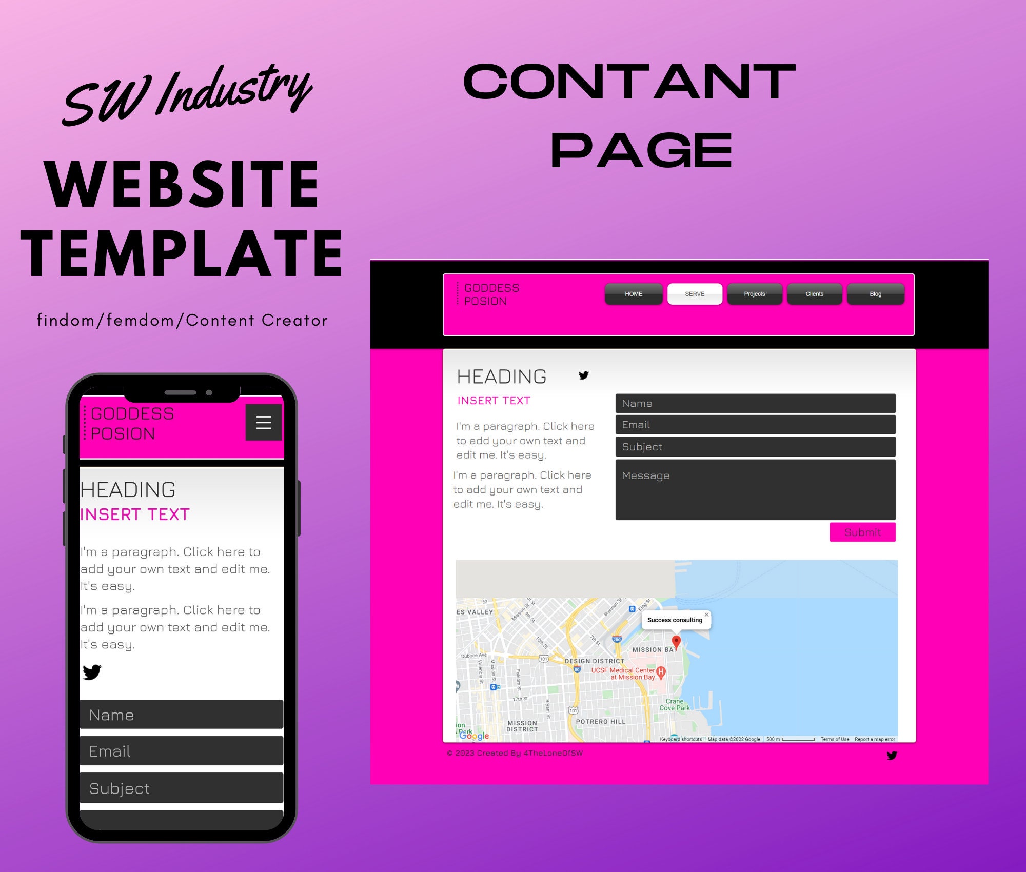 Editable SW Website Template Onlyfans Guide 5 Page Website Template