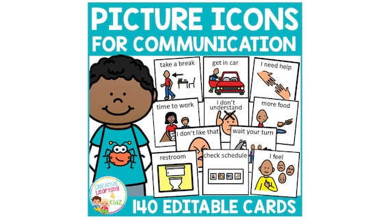 Visual Communication Picture Icons Set 2 Schedule Cards 140 (Editable) PCS