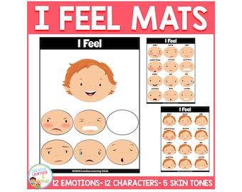 I Feel Mats – Diverse Emotions & Feelings Charts for Social-Emotional Learning