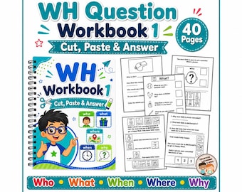 WH Questions Workbook 1 | Who What When Where Why Activities