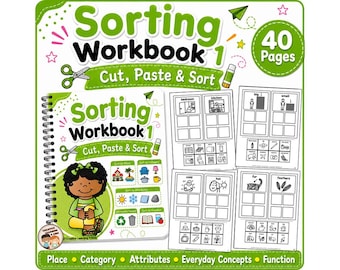 Sorting Worksheets for Autism | Cut & Paste Life Skills Workbook 1