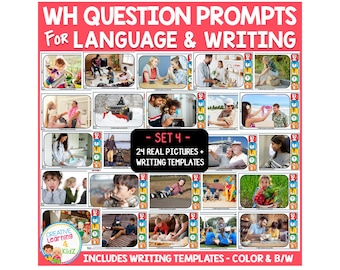 WH Question Prompts - Picture Cards for Language and Writing - Set 4