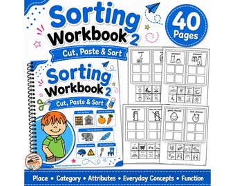 Sorting Worksheets for Autism and ABA | Cut & Paste Life Skills Workbook 2
