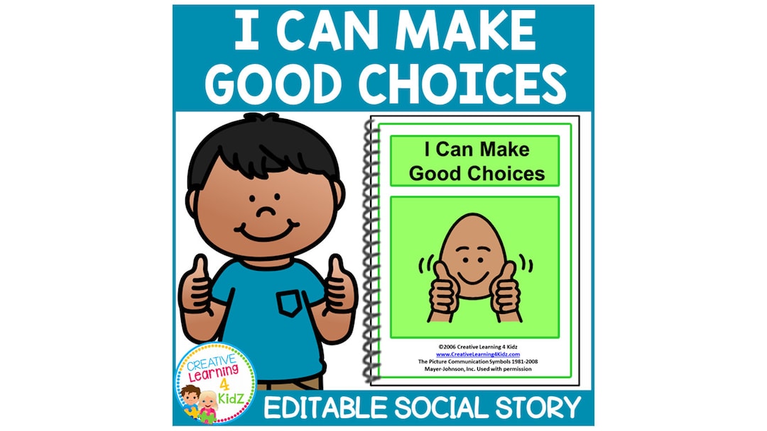 Social Story I Can Make Good Choices editable Book Behavior - Etsy