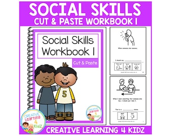 Libro de ejercicios de habilidades sociales para cortar y pegar 1 Autismo Educación especial Habilidades para la vida