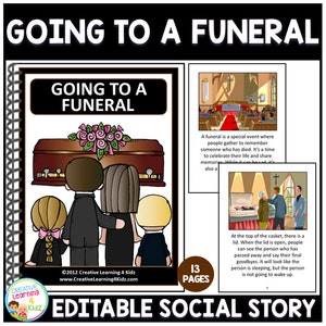 Social Story Going to a Funeral (Editable) Book Special Education
