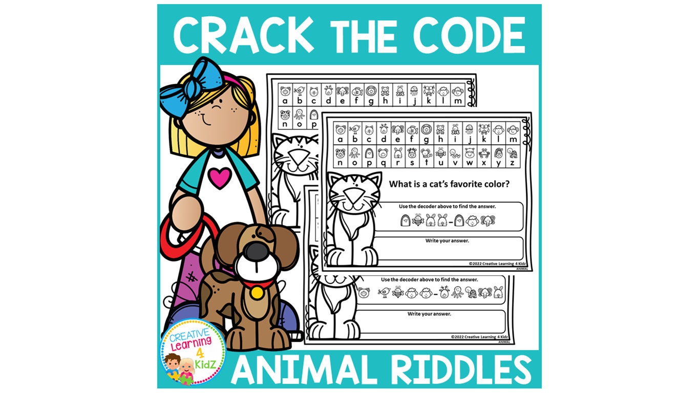 Crack the Code Animal Riddles Secret Code Worksheets - Etsy Crack the Code Animal Riddles Secret Code Worksheets - Etsy