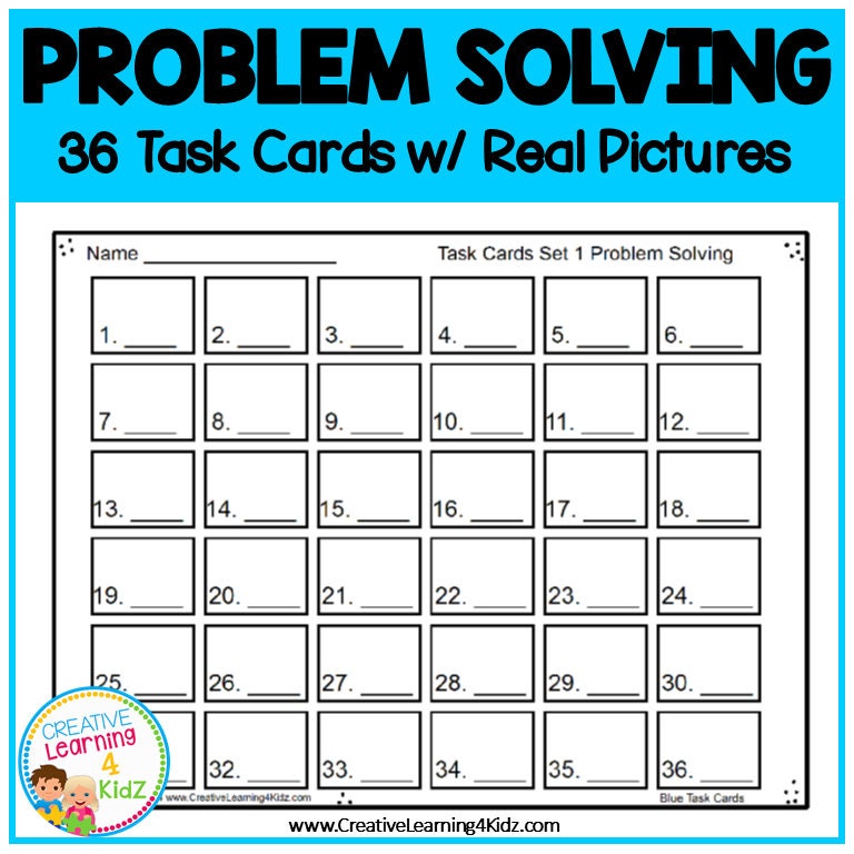 Problem Solving Task Cards ABA Special Education - Etsy