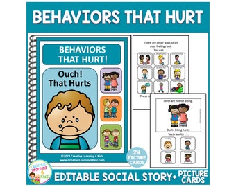 Social Story Behaviors That Hurt! (Editable) Book Special Education Autism