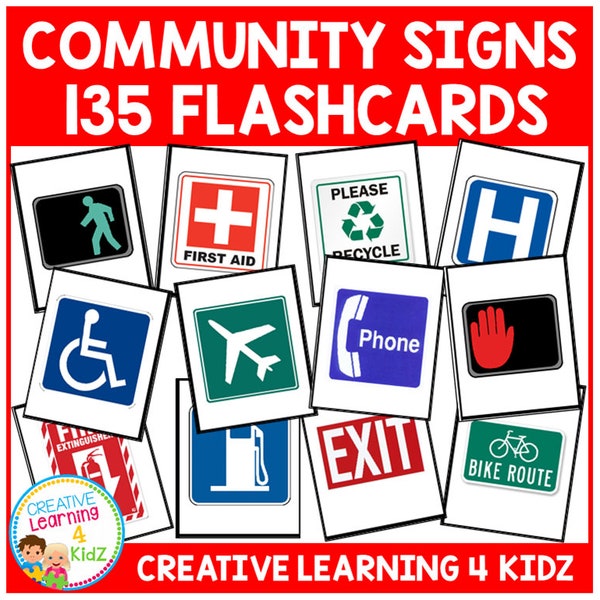 Community Safety Survival Signs & Symbols 135 Flashcards