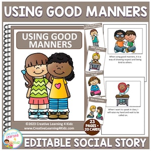 Social Story Using Good Manners (Editable) Social Skills Special Education