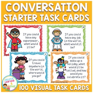 Conversation Starters Visual Task Cards Social Skills