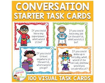 Conversation Starters Visual Task Cards Social Skills